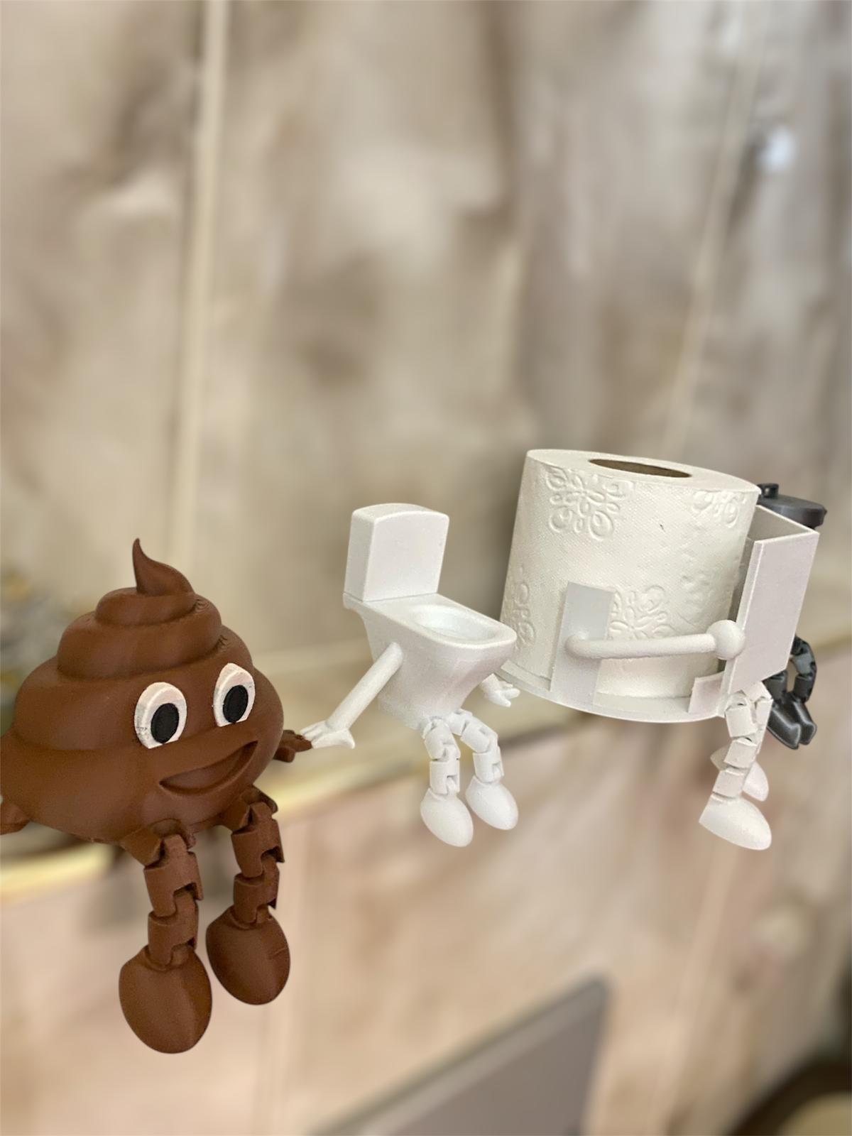 4 lü Tuvalet Banyo Köşesi Seti Kitap Okuyan Peçetelik Çöp Kovası Kaka Klozet