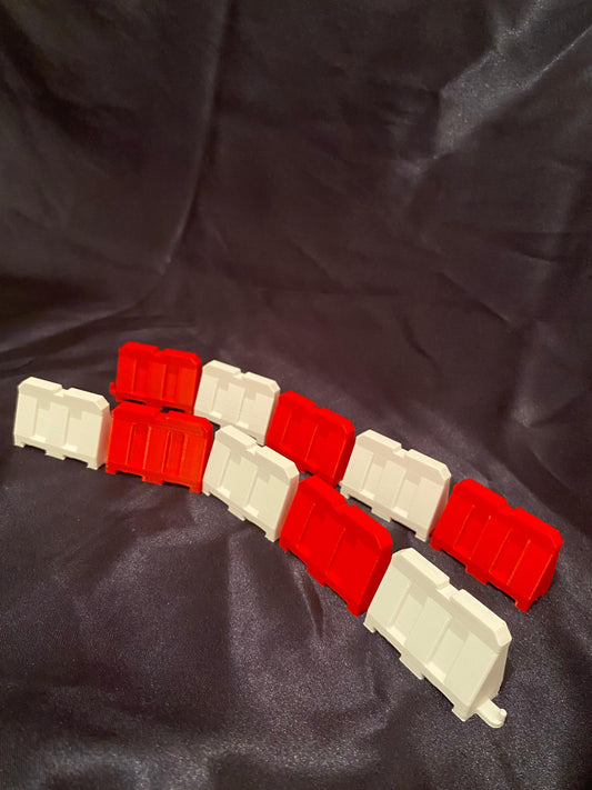 Kırmızı Beyaz Mini Trafik Bariyeri Seti – 10’lu Oyuncak Yol Bariyeri