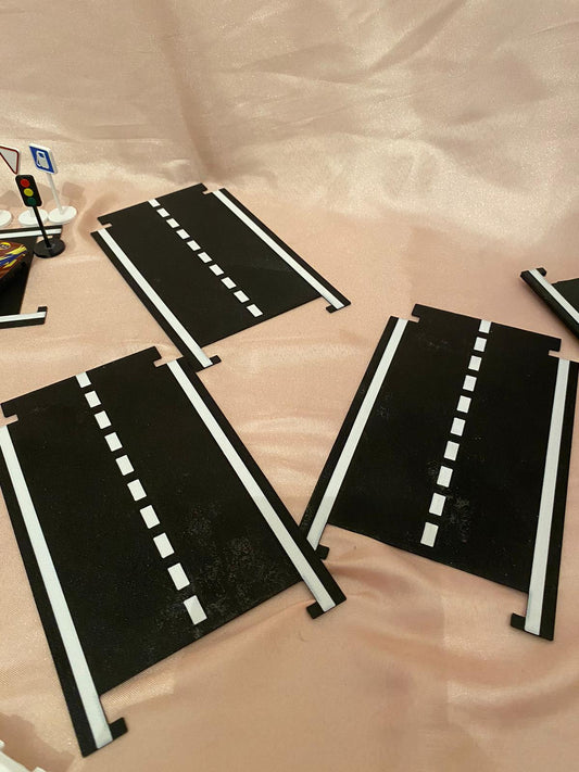 Mini Oyuncak Asfalt Parçası – Trafik Seti Yedek Yol Modülü – Düz Yol Parçası (1 Adet) 17 cm